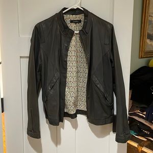 Cotelac Women's grey/Black Leather Jacket